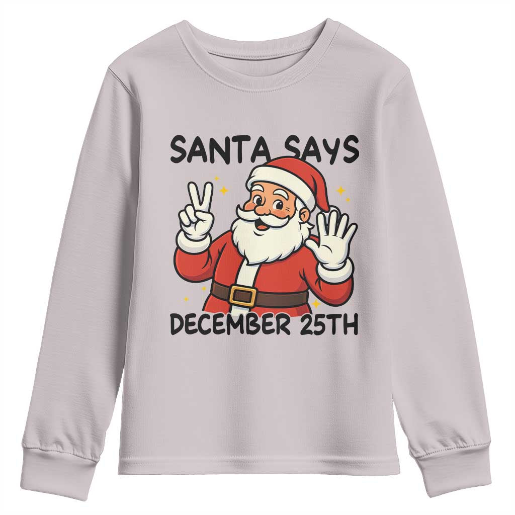Santa Christmas December 25th Season Youth Sweatshirt TS14 Ice Gray Print Your Wear