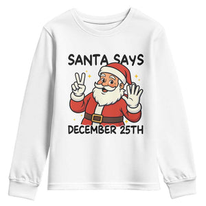 Santa Christmas December 25th Season Youth Sweatshirt TS14 White Print Your Wear