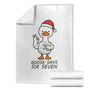 67 Six Seven Chirtsmas Meme Throw Blanket Funny Silly Goose TS14 White Print Your Wear