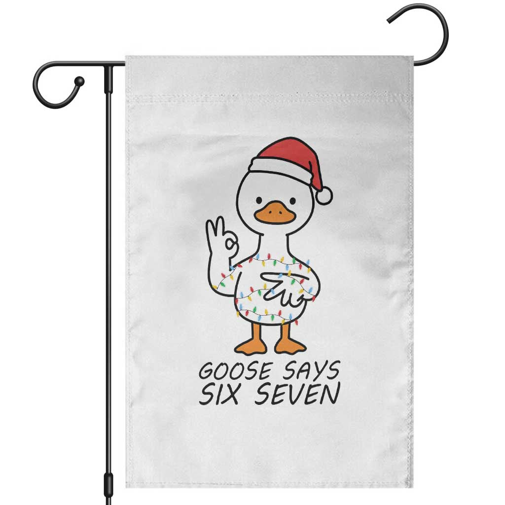 67 Six Seven Chirtsmas Meme Garden Flag Funny Silly Goose TS14 White Print Your Wear
