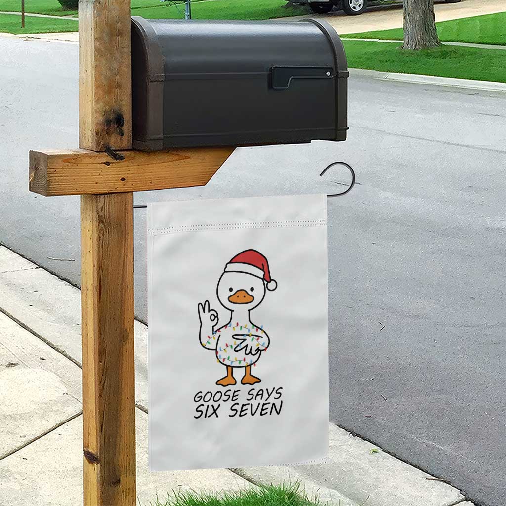 67 Six Seven Chirtsmas Meme Garden Flag Funny Silly Goose TS14 Print Your Wear