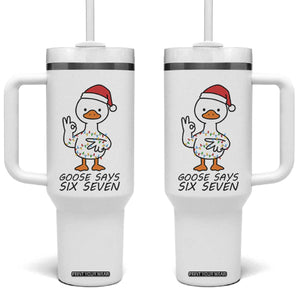 67 Six Seven Chirtsmas Meme Tumbler With Handle Funny Silly Goose TS14 One Size: 40 oz White Print Your Wear