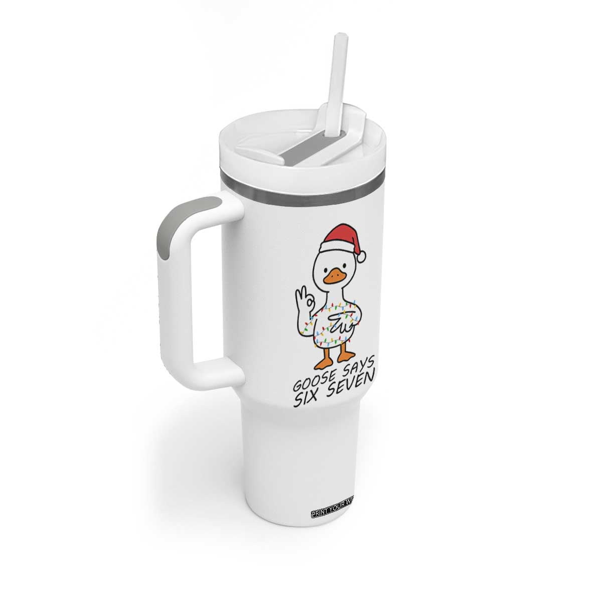 67 Six Seven Chirtsmas Meme Tumbler With Handle Funny Silly Goose TS14 Print Your Wear