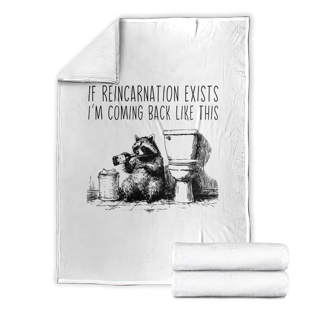 Funny Drunk Raccoon Throw Blanket Trashed Panda Meme TS14 White Print Your Wear