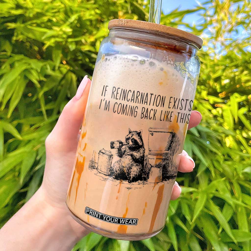 Funny Drunk Raccoon Glass Can Trashed Panda Meme TS14 White Print Your Wear