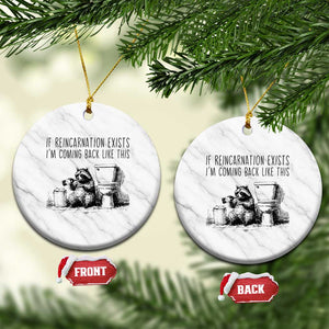 Funny Drunk Raccoon Ceramic Ornament Trashed Panda Meme TS14 1pc White Marble Print Your Wear