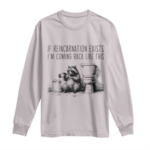 Funny Drunk Raccoon Long Sleeve Shirt Trashed Panda Meme TS14 Ice Gray Print Your Wear