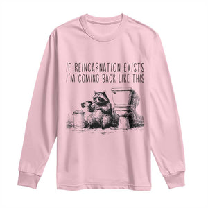 Funny Drunk Raccoon Long Sleeve Shirt Trashed Panda Meme TS14 Light Pink Print Your Wear