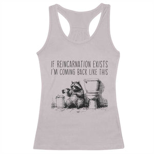 Funny Drunk Raccoon Racerback Tank Top Trashed Panda Meme TS14 Ice Gray Print Your Wear