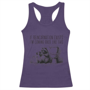 Funny Drunk Raccoon Racerback Tank Top Trashed Panda Meme TS14 Purple Print Your Wear