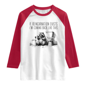 Funny Drunk Raccoon Raglan Shirt Trashed Panda Meme TS14 White Red Print Your Wear