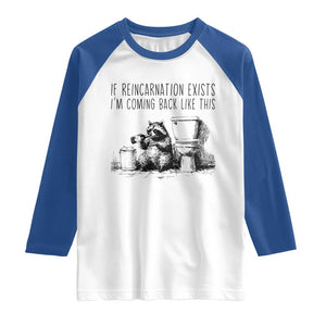 Funny Drunk Raccoon Raglan Shirt Trashed Panda Meme TS14 White Royal Print Your Wear
