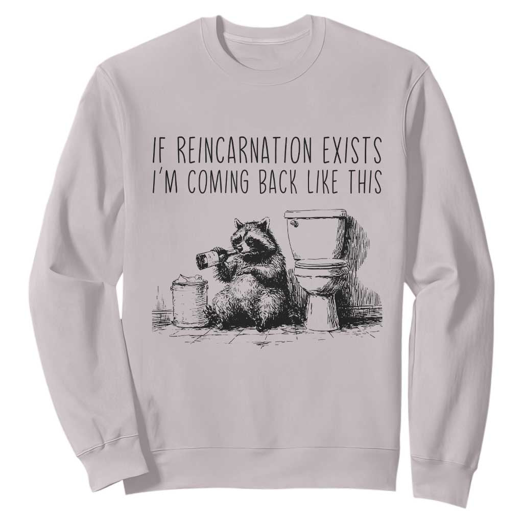 Funny Drunk Raccoon Sweatshirt Trashed Panda Meme TS14 Ice Gray Print Your Wear