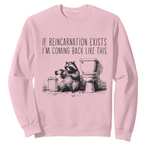 Funny Drunk Raccoon Sweatshirt Trashed Panda Meme TS14 Light Pink Print Your Wear