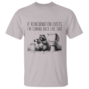 Funny Drunk Raccoon T Shirt Trashed Panda Meme TS14 Ice Gray Print Your Wear