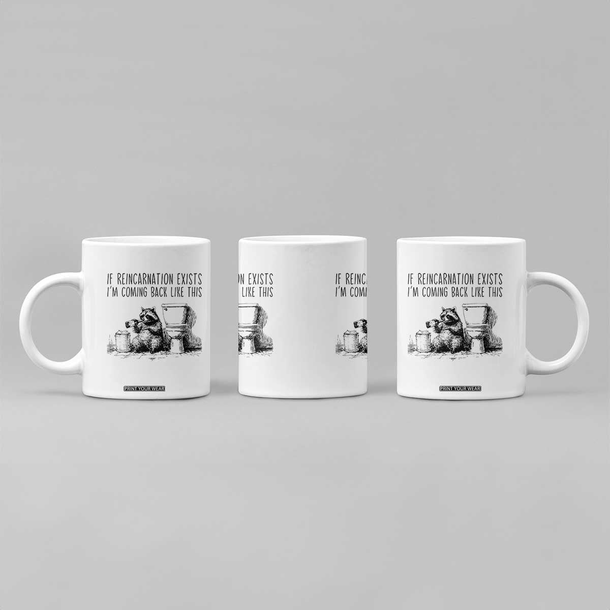 Funny Drunk Raccoon Coffee Mug Trashed Panda Meme TS14 Print Your Wear