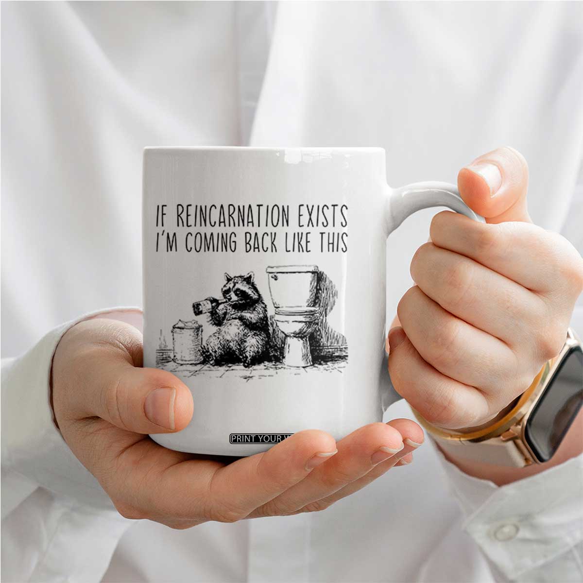 Funny Drunk Raccoon Coffee Mug Trashed Panda Meme TS14 Print Your Wear