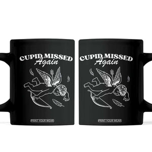 Funny Anti Valentine Coffee Mug Cupid Missed Again TS14 Black Print Your Wear