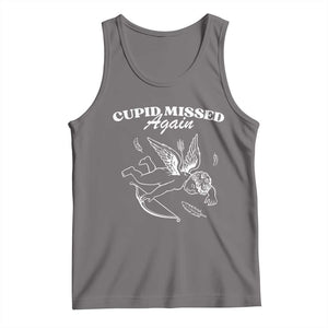 Funny Anti Valentine Tank Top Cupid Missed Again TS14 Deep Heather Print Your Wear