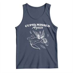 Funny Anti Valentine Tank Top Cupid Missed Again TS14 Navy Print Your Wear
