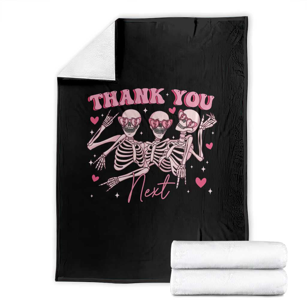 Funny Skeleton Anti Valentines Throw Blanket TS14 Black Print Your Wear