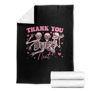 Funny Skeleton Anti Valentines Throw Blanket TS14 Black Print Your Wear