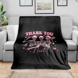 Funny Skeleton Anti Valentines Throw Blanket TS14 Print Your Wear