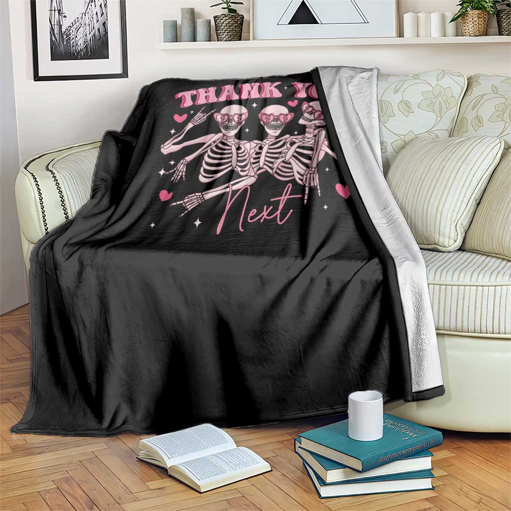 Funny Skeleton Anti Valentines Throw Blanket TS14 Print Your Wear