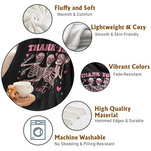 Funny Skeleton Anti Valentines Throw Blanket TS14 Print Your Wear