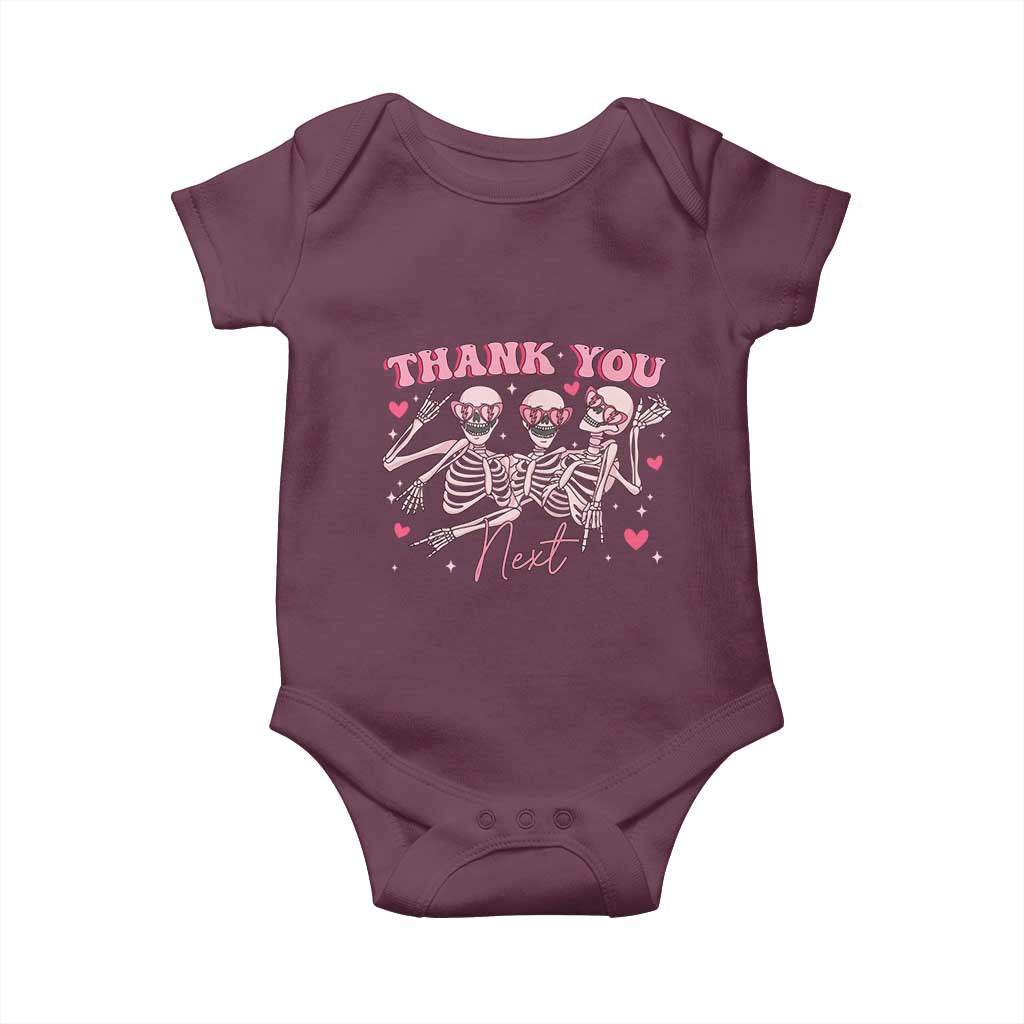 Funny Skeleton Anti Valentines Baby Onesie TS14 Maroon Print Your Wear