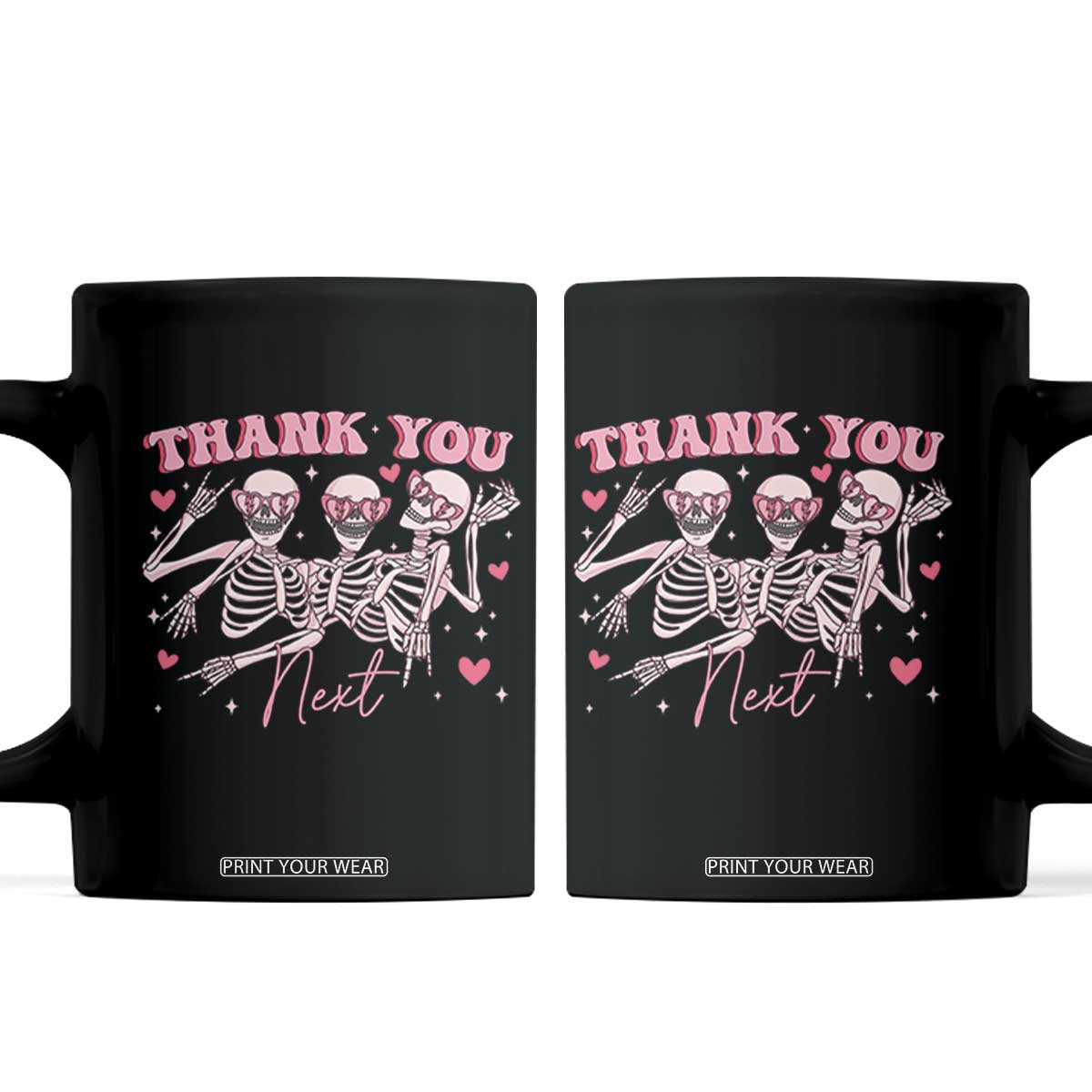 Funny Skeleton Anti Valentines Coffee Mug TS14 Black Print Your Wear