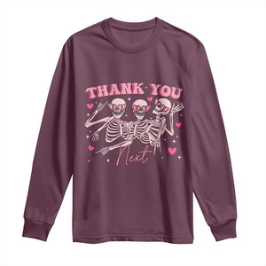 Funny Skeleton Anti Valentines Long Sleeve Shirt TS14 Maroon Print Your Wear