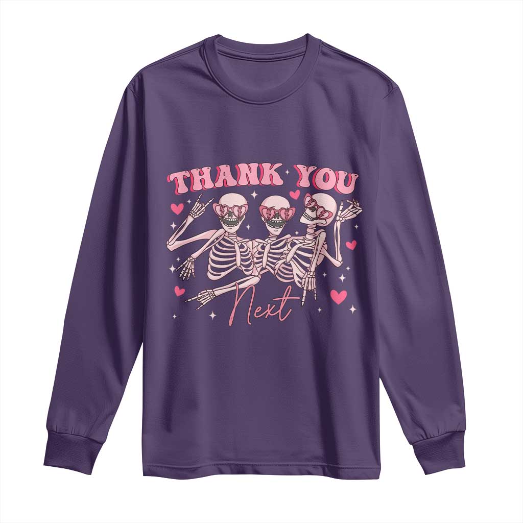 Funny Skeleton Anti Valentines Long Sleeve Shirt TS14 Purple Print Your Wear