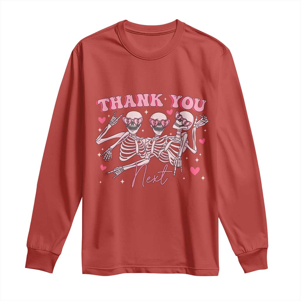 Funny Skeleton Anti Valentines Long Sleeve Shirt TS14 Red Print Your Wear