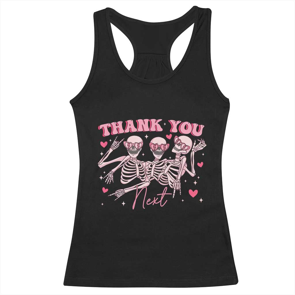 Funny Skeleton Anti Valentines Racerback Tank Top TS14 Black Print Your Wear