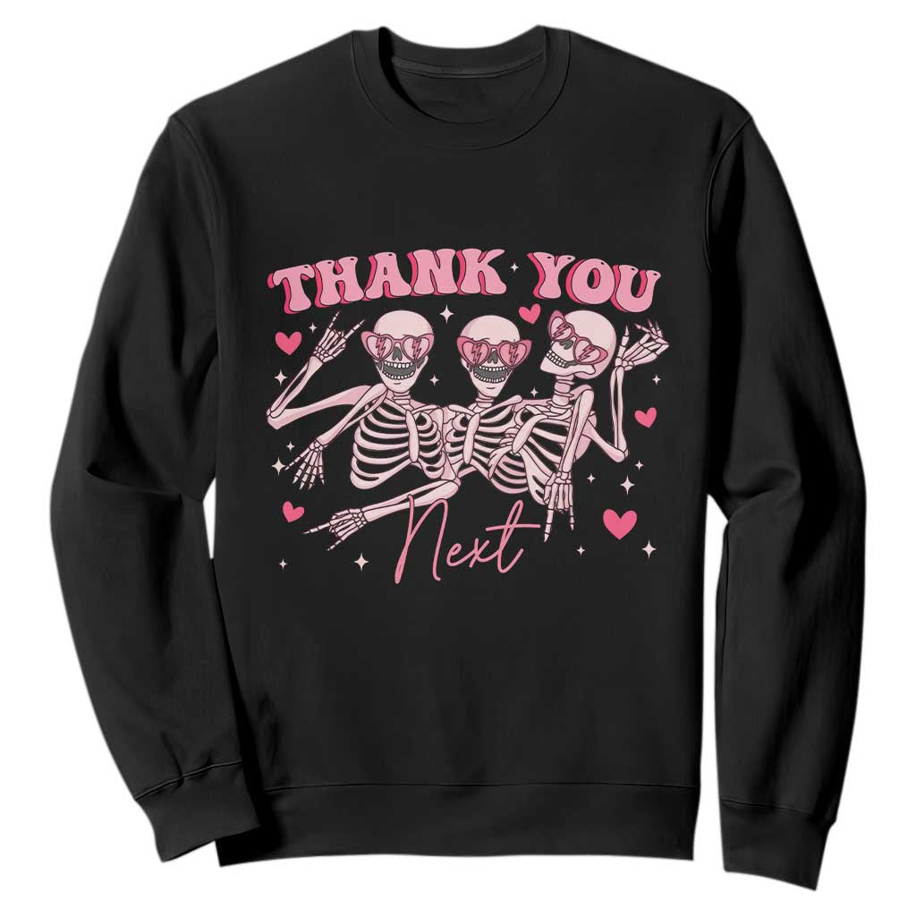 Funny Skeleton Anti Valentines Sweatshirt TS14 Black Print Your Wear