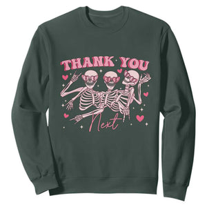 Funny Skeleton Anti Valentines Sweatshirt TS14 Dark Forest Green Print Your Wear