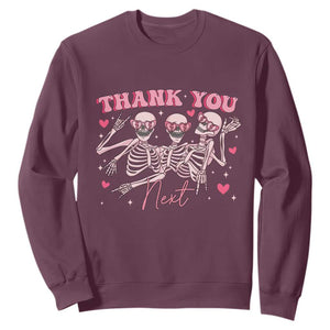 Funny Skeleton Anti Valentines Sweatshirt TS14 Maroon Print Your Wear