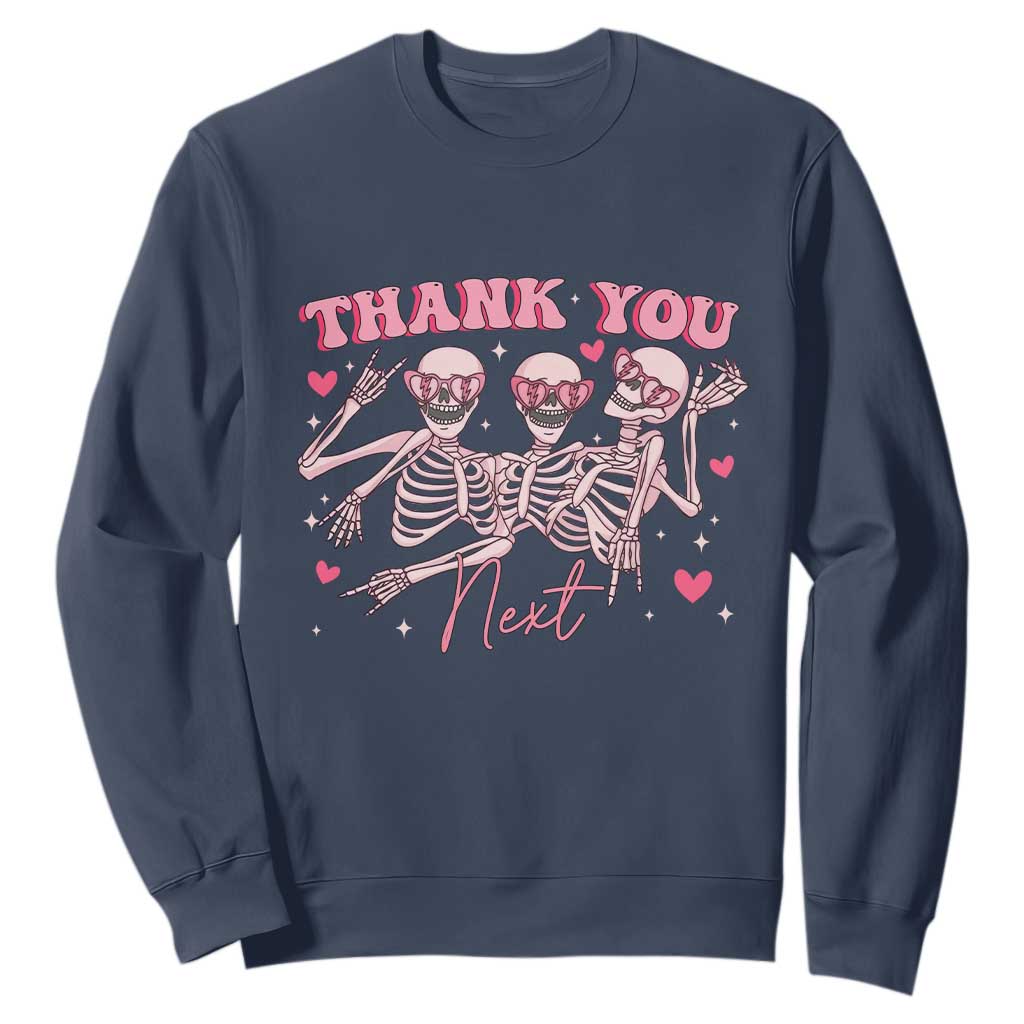 Funny Skeleton Anti Valentines Sweatshirt TS14 Navy Print Your Wear