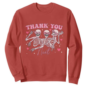 Funny Skeleton Anti Valentines Sweatshirt TS14 Red Print Your Wear