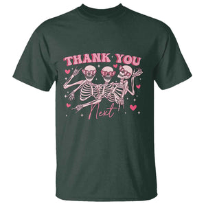 Funny Skeleton Anti Valentines T Shirt TS14 Dark Forest Green Print Your Wear