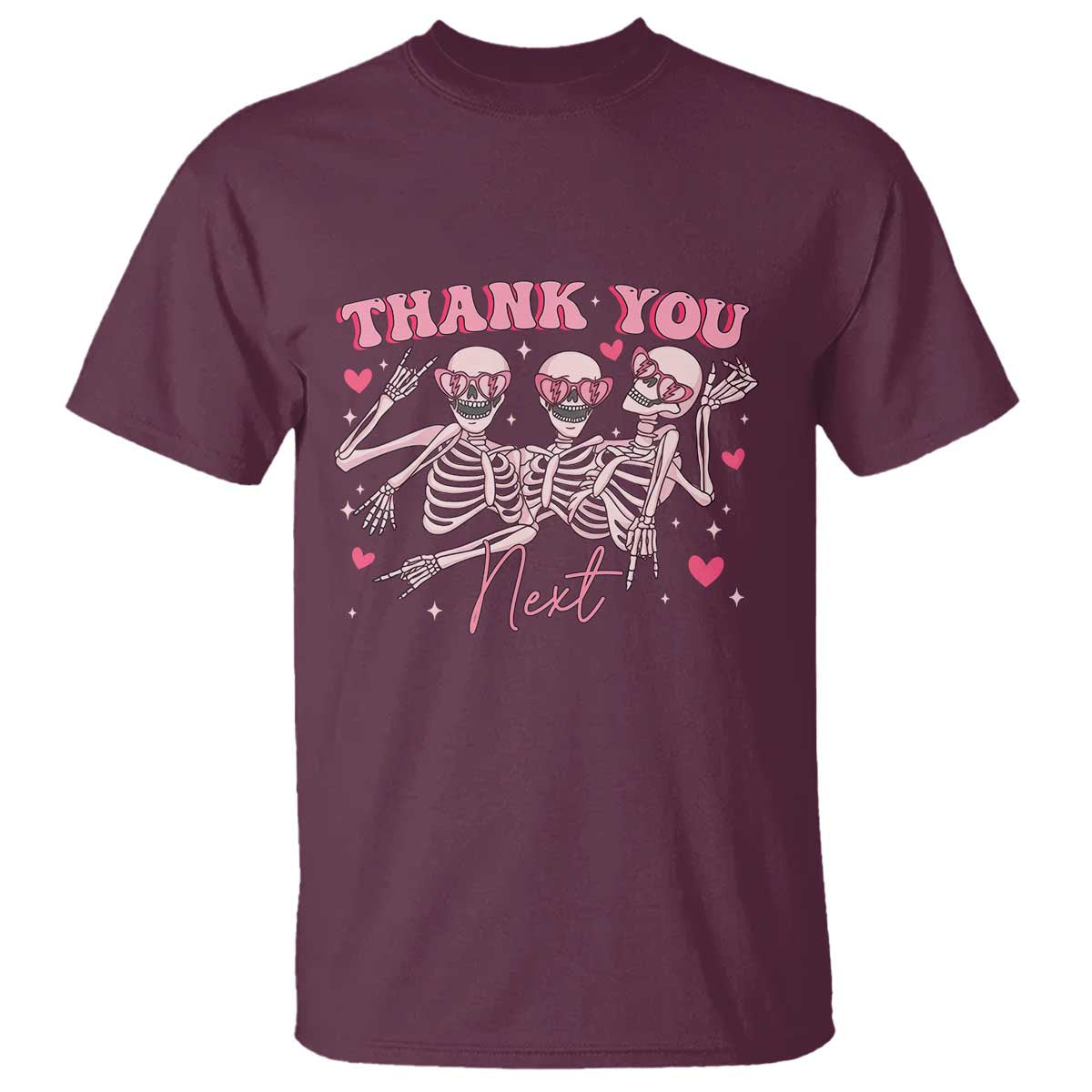 Funny Skeleton Anti Valentines T Shirt TS14 Maroon Print Your Wear