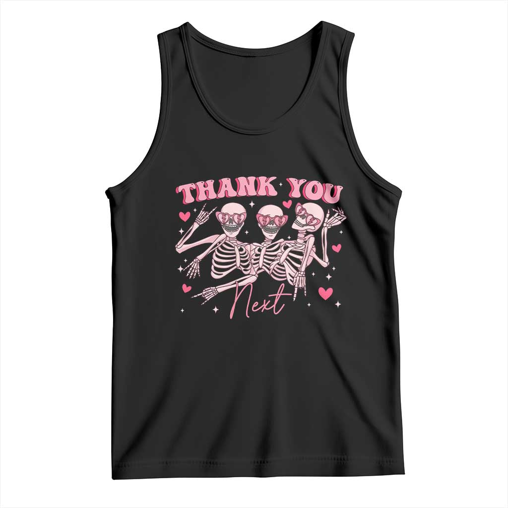 Funny Skeleton Anti Valentines Tank Top TS14 Black Print Your Wear