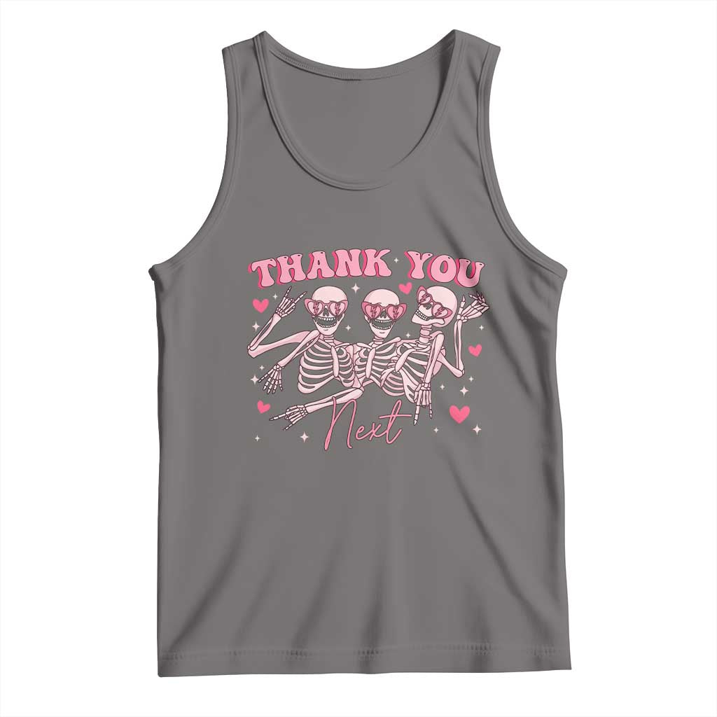 Funny Skeleton Anti Valentines Tank Top TS14 Deep Heather Print Your Wear