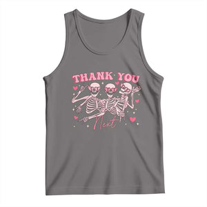 Funny Skeleton Anti Valentines Tank Top TS14 Deep Heather Print Your Wear