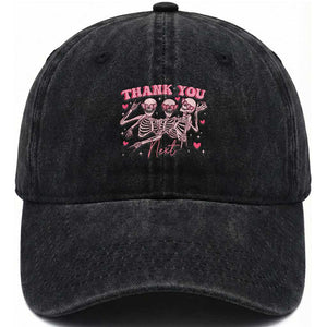 Funny Skeleton Anti Valentines Washed Cotton Baseball Cap TS14 Washed Cap Universal Fit Black Print Your Wear