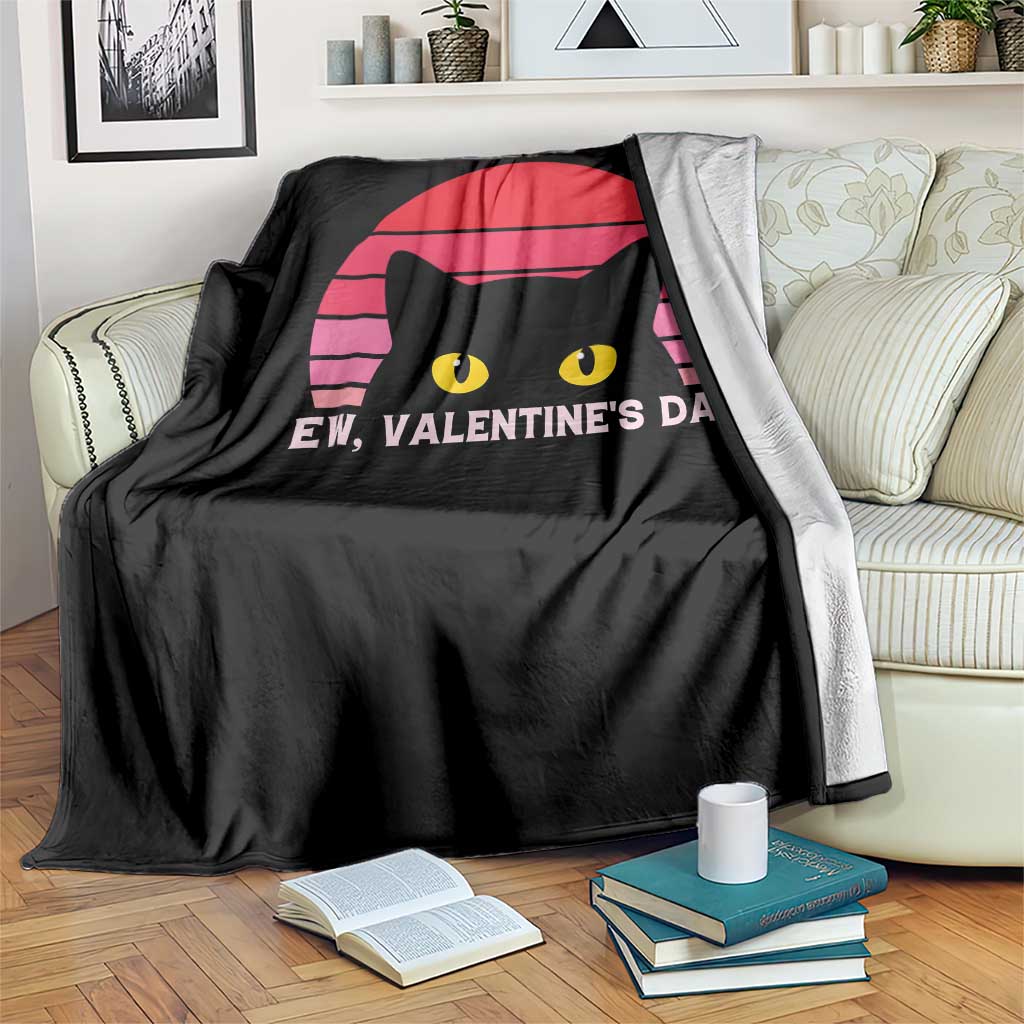 Funny Black Cat Anti Valentine Meme Throw Blanket TS14 Print Your Wear