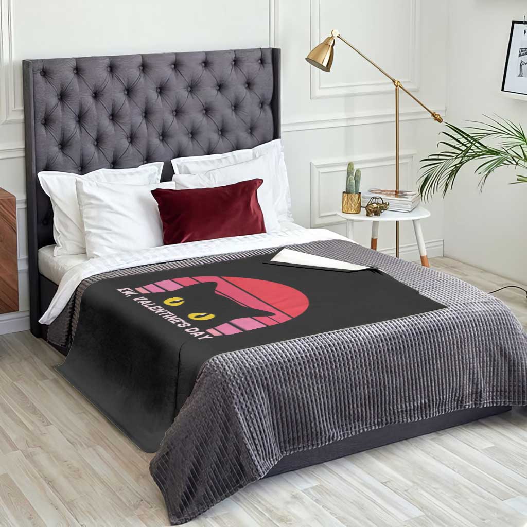 Funny Black Cat Anti Valentine Meme Throw Blanket TS14 Print Your Wear