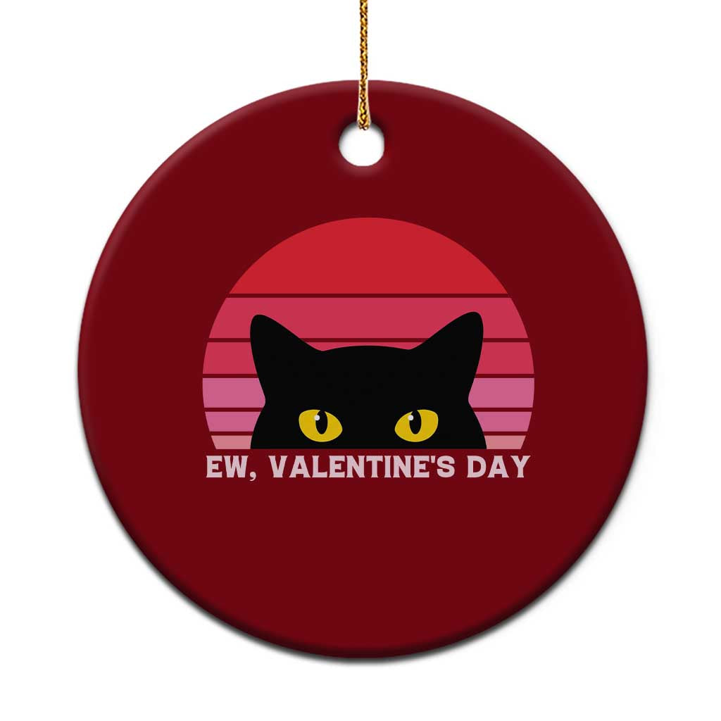 Funny Black Cat Anti Valentine Meme Ceramic Ornament TS14 1pc Red Print Your Wear