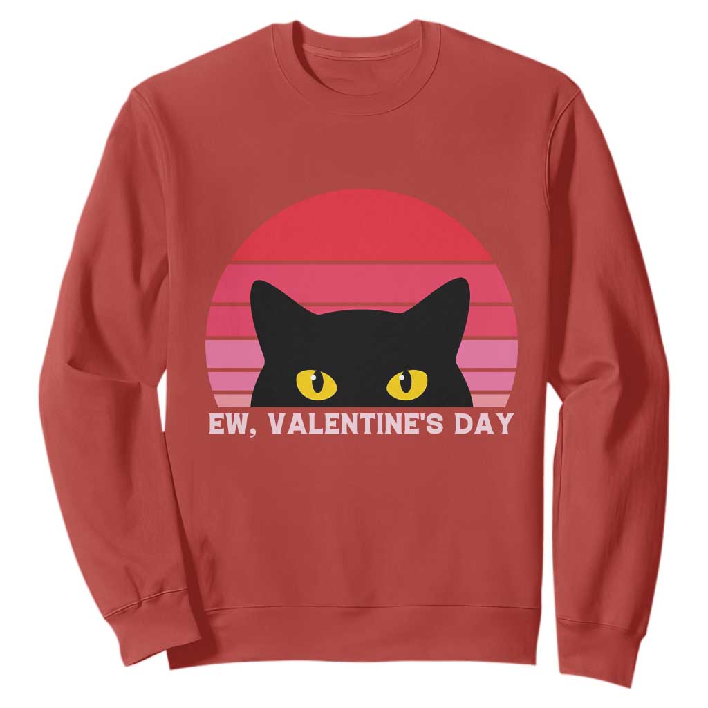 Funny Black Cat Anti Valentine Meme Sweatshirt TS14 Red Print Your Wear
